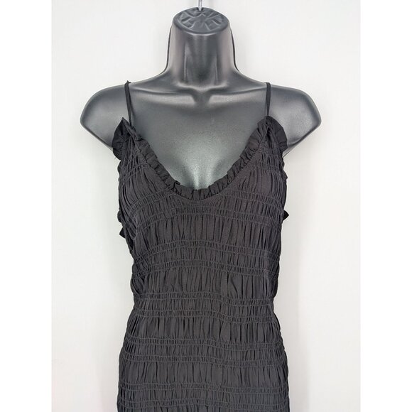 H&M Smocked bodycon Mini Dress Women Size XL Ruffle Ruched Y2K Cocktail Coquette - Picture 3 of 10